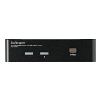 Produktbild för StarTech.com 2 Port USB HDMI KVM Switch with Audio and USB 2.0 Hub - 1080p (1920 x 1200), Hotkey Support - Dual Port Keyboard Video Monitor Switch (SV231HDMIUA) - omkopplare för tangentbord/video/mus/ljud/USB - 2 portar