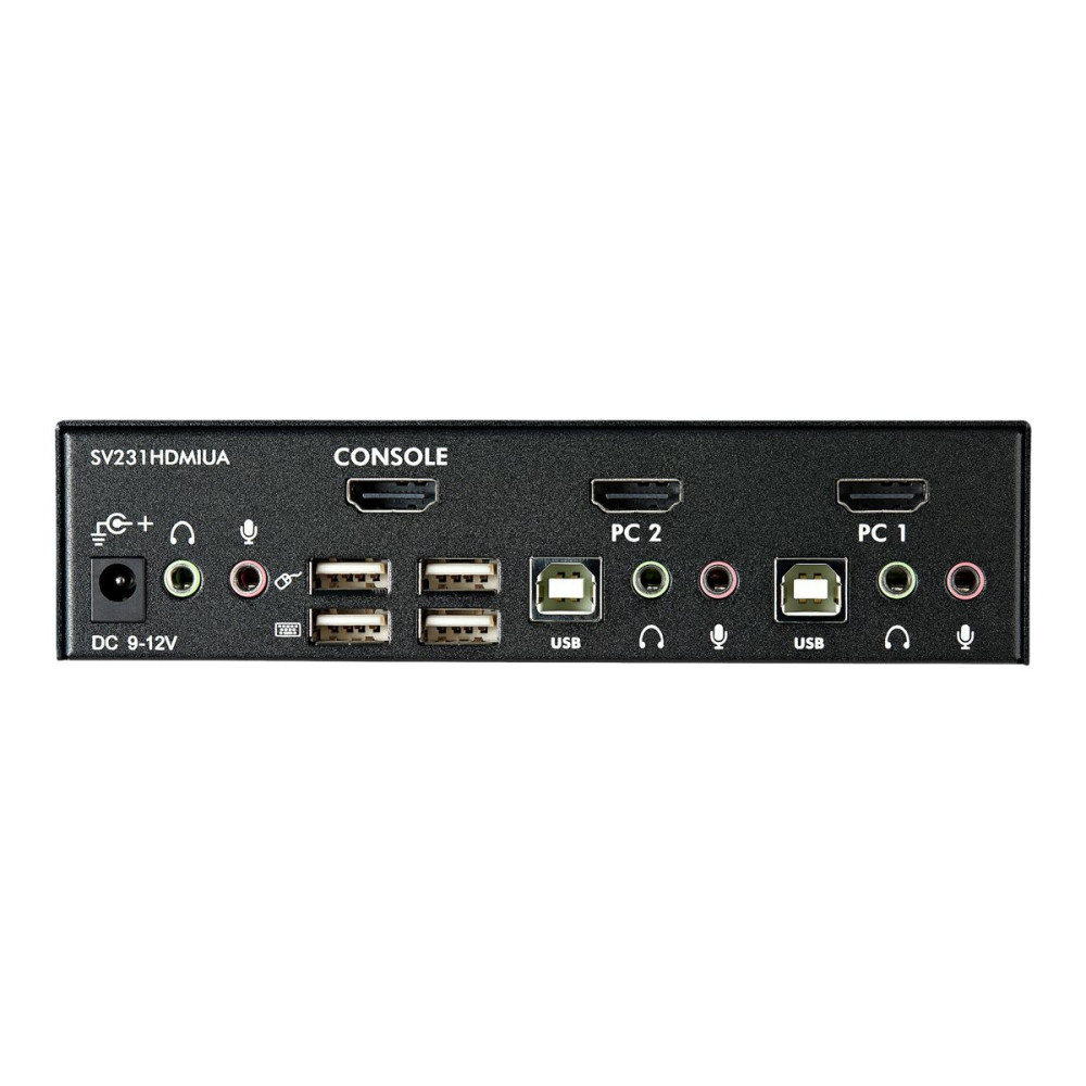 Produktbild för StarTech.com 2 Port USB HDMI KVM Switch with Audio and USB 2.0 Hub - 1080p (1920 x 1200), Hotkey Support - Dual Port Keyboard Video Monitor Switch (SV231HDMIUA) - omkopplare för tangentbord/video/mus/ljud/USB - 2 portar