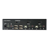 Produktbild för StarTech.com 2 Port USB HDMI KVM Switch with Audio and USB 2.0 Hub - 1080p (1920 x 1200), Hotkey Support - Dual Port Keyboard Video Monitor Switch (SV231HDMIUA) - omkopplare för tangentbord/video/mus/ljud/USB - 2 portar