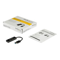 Produktbild för Startech USB 3.0 till HDMI-adapter - 1080p (1920x1200) - Tunn/kompakt USB Type-A till HDMI-skärmadapterkonverterare - Externt video- och grafikkort - Svart - Endast Windows - adapterkabel - HDMI / USB - TAA-kompatibel - 19 cm