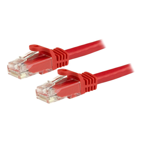 StarTech.com StarTech.com 3m CAT6 Ethernet Cable, 10 Gigabit Snagless RJ45 650MHz 100W PoE Patch Cord, CAT 6 10GbE UTP Network Cable w/Strain Relief, Red, Wiring is UL Certified/TIA - Category 6 - 24AWG (N6PATC3MRD) - patch-kabel - 3 m - röd
