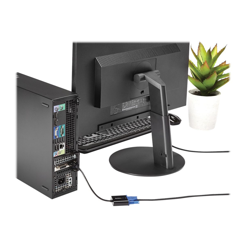 Produktbild för StarTech.com DisplayPort till VGA-adapter - Aktiv DP till VGA konverterare - 1080p Video - DP/DP++-källa till VGA-skärm Kabeladapter - DP till VGA adapterdongel digital till analog - DP 1.2 till VGA - bildskärmsadapter - 10 cm
