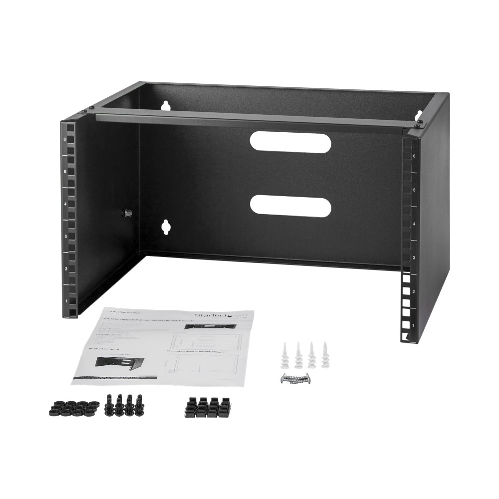 Produktbild för StarTech.com 6U väggmonteringsfäste för patchpanel - 35 cm djupt - skåp - 6U