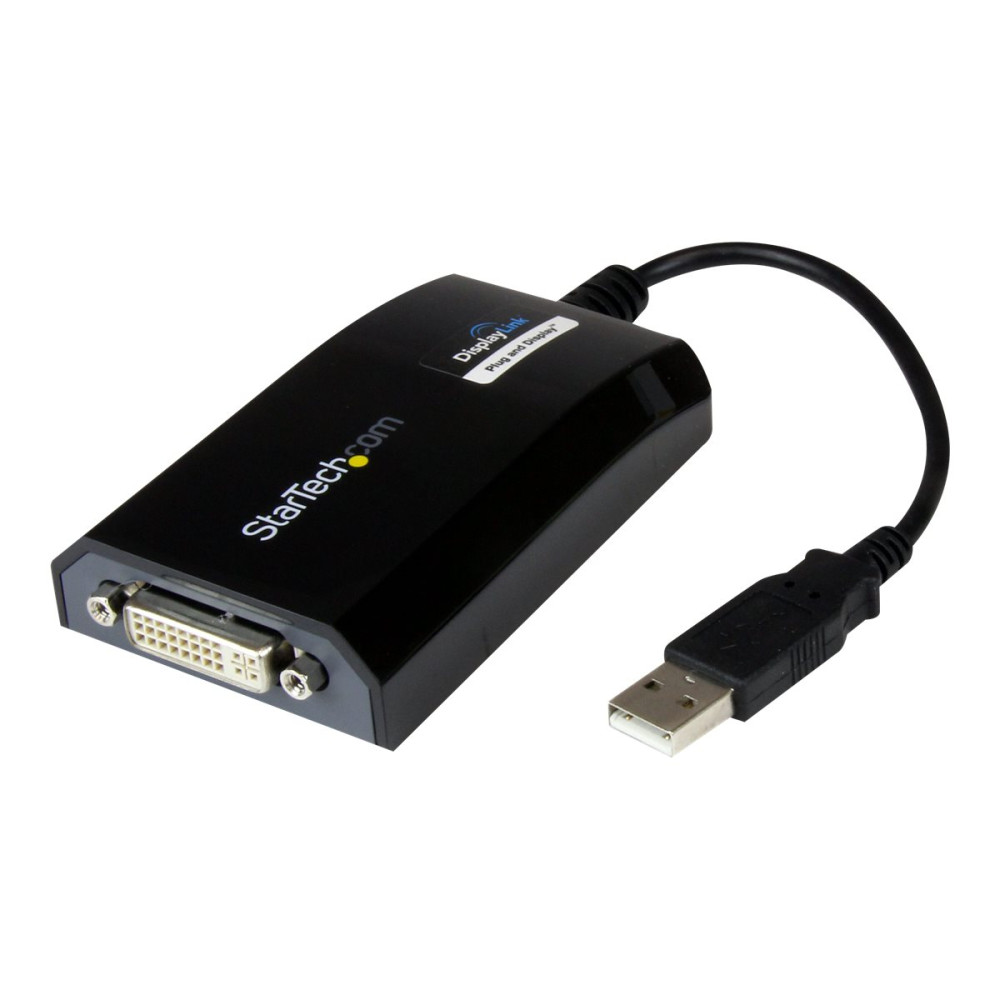 Produktbild för StarTech.com USB till DVI-adapter - 1920x1200 - USB/DVI-adapter - USB till DVI-I - 27 m