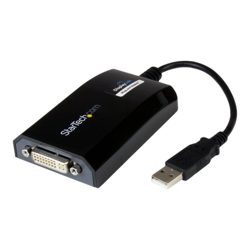 Produktbild för StarTech.com USB till DVI-adapter - 1920x1200 - USB/DVI-adapter - USB till DVI-I - 27 m