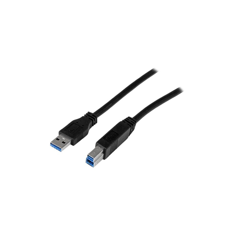 Produktbild för StarTech 2m 6 ft Certified SuperSpeed USB 3.0 A to B Cable Cord - USB 3 Cable - 1x USB 3.0 A (M), 1x USB 3.0 B (M) - 2 meter, Black (USB3CAB2M) - USB-kabel - USB Type B till USB typ A - 2 m