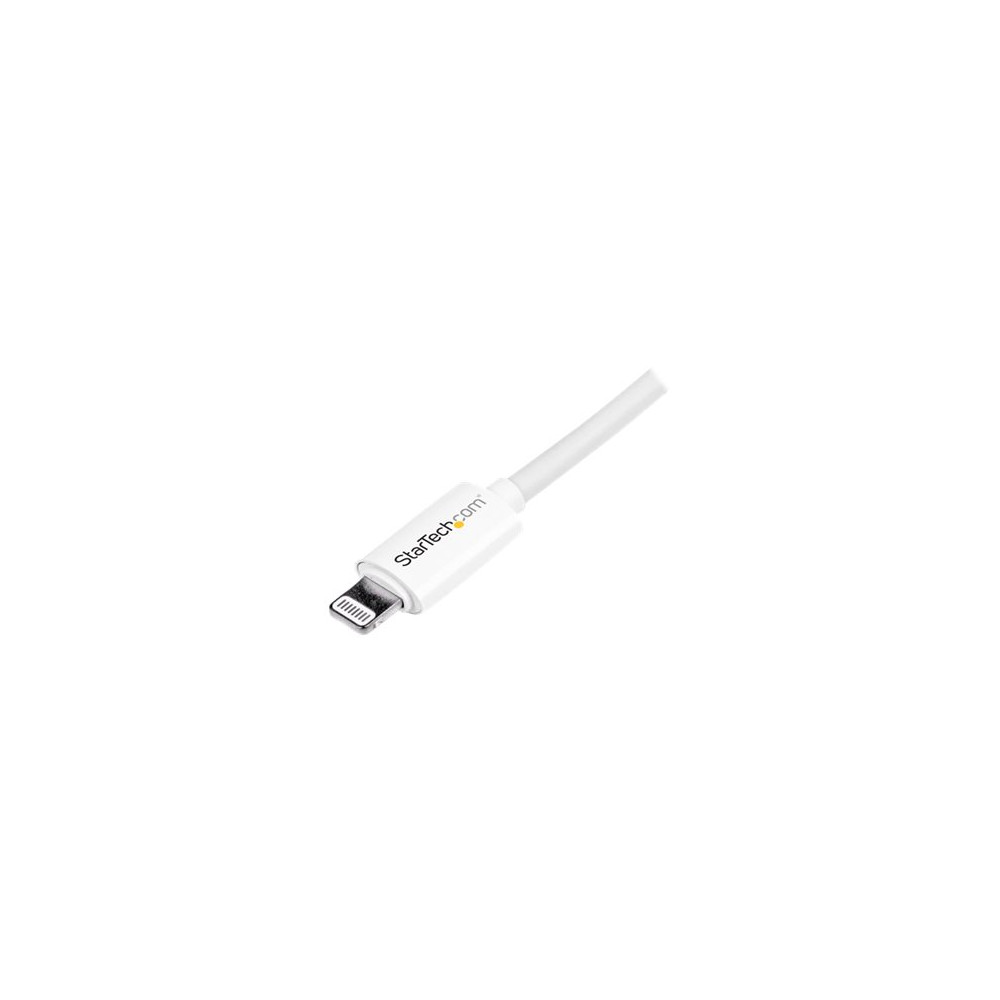 Produktbild för StarTech.com 3 m USB till Lightning-kabel - Lång iPhone/iPad/iPod-laddningskabel - Lightning till USB-kabel - Apple MFi-certifierad - Vit - Lightning-kabel - Lightning / USB - 3 m