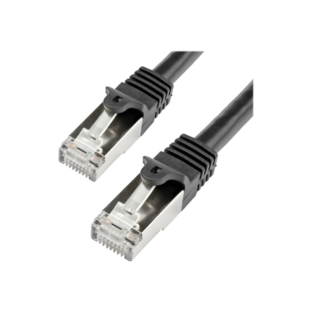 Produktbild för Startech 1m CAT6 Ethernet Cable, 10 Gigabit Shielded Snagless RJ45 100W PoE Patch Cord, CAT 6 10GbE SFTP Network Cable w/Strain Relief, Black, Wiring is UL Certified/TIA - Category 6 - 26AWG (N6SPAT1MBK) - patch-kabel - svart