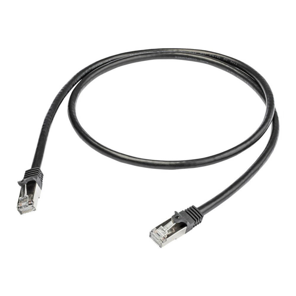 Produktbild för Startech 1m CAT6 Ethernet Cable, 10 Gigabit Shielded Snagless RJ45 100W PoE Patch Cord, CAT 6 10GbE SFTP Network Cable w/Strain Relief, Black, Wiring is UL Certified/TIA - Category 6 - 26AWG (N6SPAT1MBK) - patch-kabel - svart