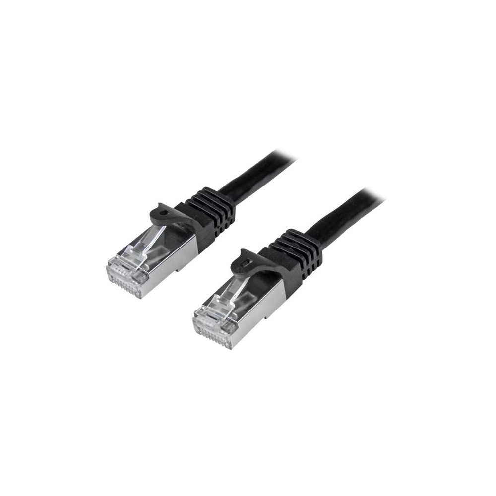 Produktbild för Startech 1m CAT6 Ethernet Cable, 10 Gigabit Shielded Snagless RJ45 100W PoE Patch Cord, CAT 6 10GbE SFTP Network Cable w/Strain Relief, Black, Wiring is UL Certified/TIA - Category 6 - 26AWG (N6SPAT1MBK) - patch-kabel - svart
