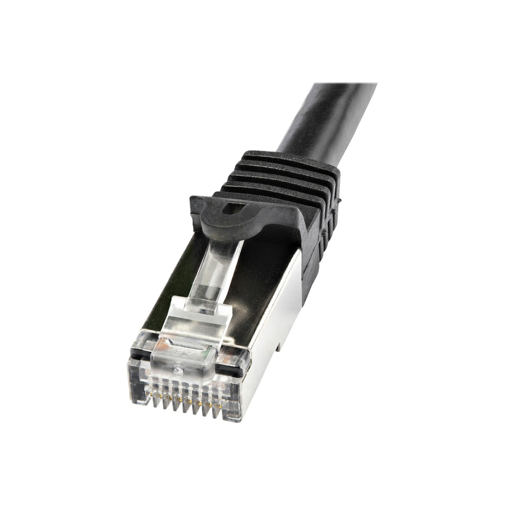 Produktbild för Startech 1m CAT6 Ethernet Cable, 10 Gigabit Shielded Snagless RJ45 100W PoE Patch Cord, CAT 6 10GbE SFTP Network Cable w/Strain Relief, Black, Wiring is UL Certified/TIA - Category 6 - 26AWG (N6SPAT1MBK) - patch-kabel - svart