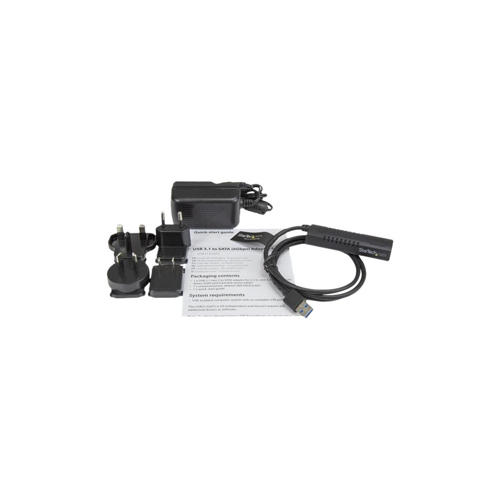 Produktbild för Startech SATA till USB-kabel - USB 3.1 (10 Gbit/s) - UASP - kontrollerkort - SATA 6Gb/s - USB 3.1 (Gen 2)