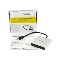 Produktbild för Startech USB 3.0 multi-flashminneskortläsare/skrivare med USB-C - SD, microSD, CompactFlash - kortläsare - USB 3.0