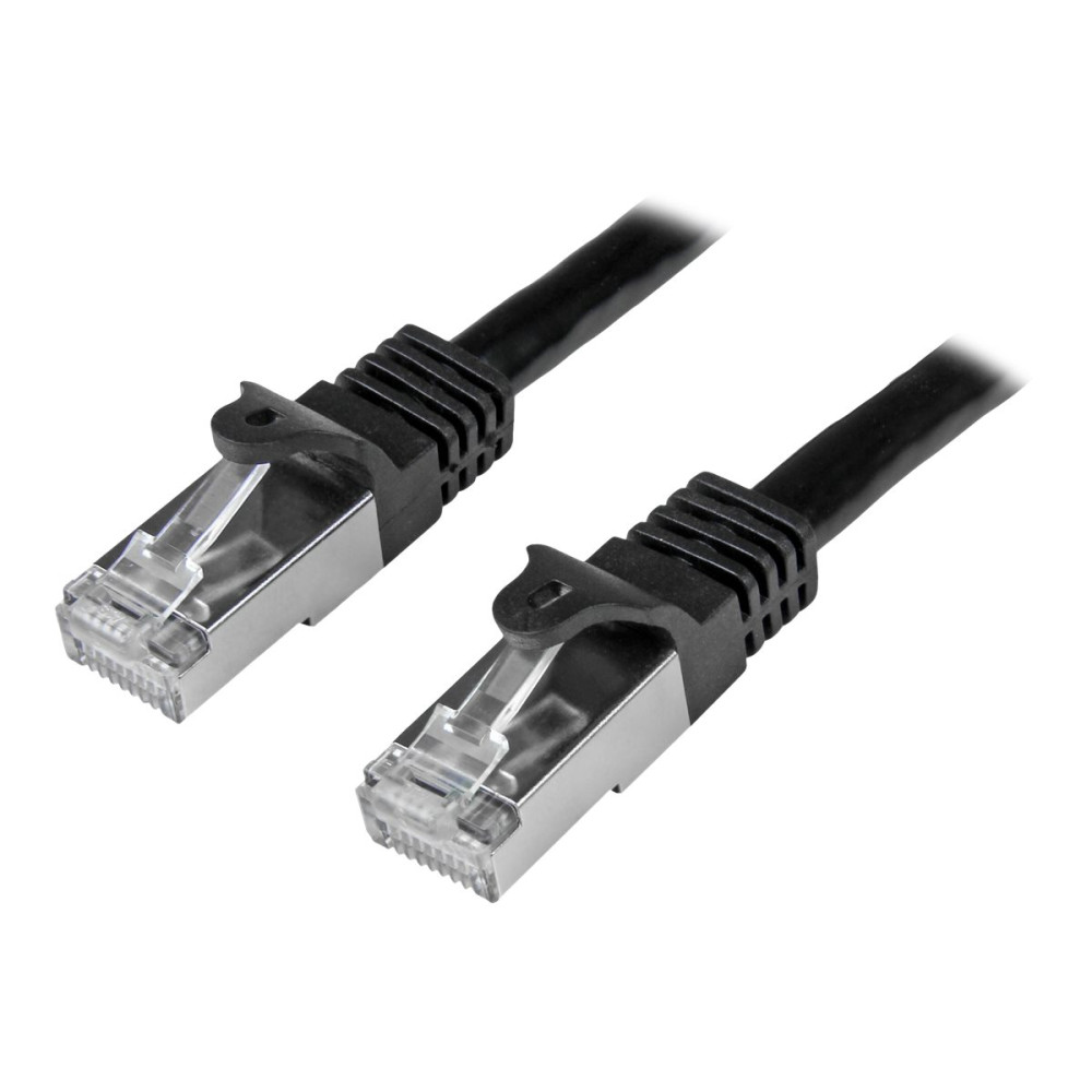 Produktbild för Startech 5m CAT6 Ethernet Cable, 10 Gigabit Shielded Snagless RJ45 100W PoE Patch Cord, CAT 6 10GbE SFTP Network Cable w/Strain Relief, Black, Wiring is UL Certified/TIA - Category 6 - 26AWG (N6SPAT5MBK) - patch-kabel - svart