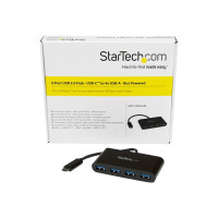 Produktbild för Startech USB-C-hubb med 4 portar - USB-C till 4x USB-A - USB 3.0-hubb - bussdriven - hubb - 4 portar