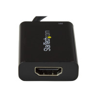 Produktbild för Startech USB C till HDMI 2.0-adapter med strömförsörjning ‒ videokonverterare USB Type-C till HDMI-skärm för 4K vid 60 Hz ‒ port som ger strömförsörjning på 60 W för direktladdning ‒ Thunderbolt 3-kompatibel ‒ svart - videokort - HDMI / USB