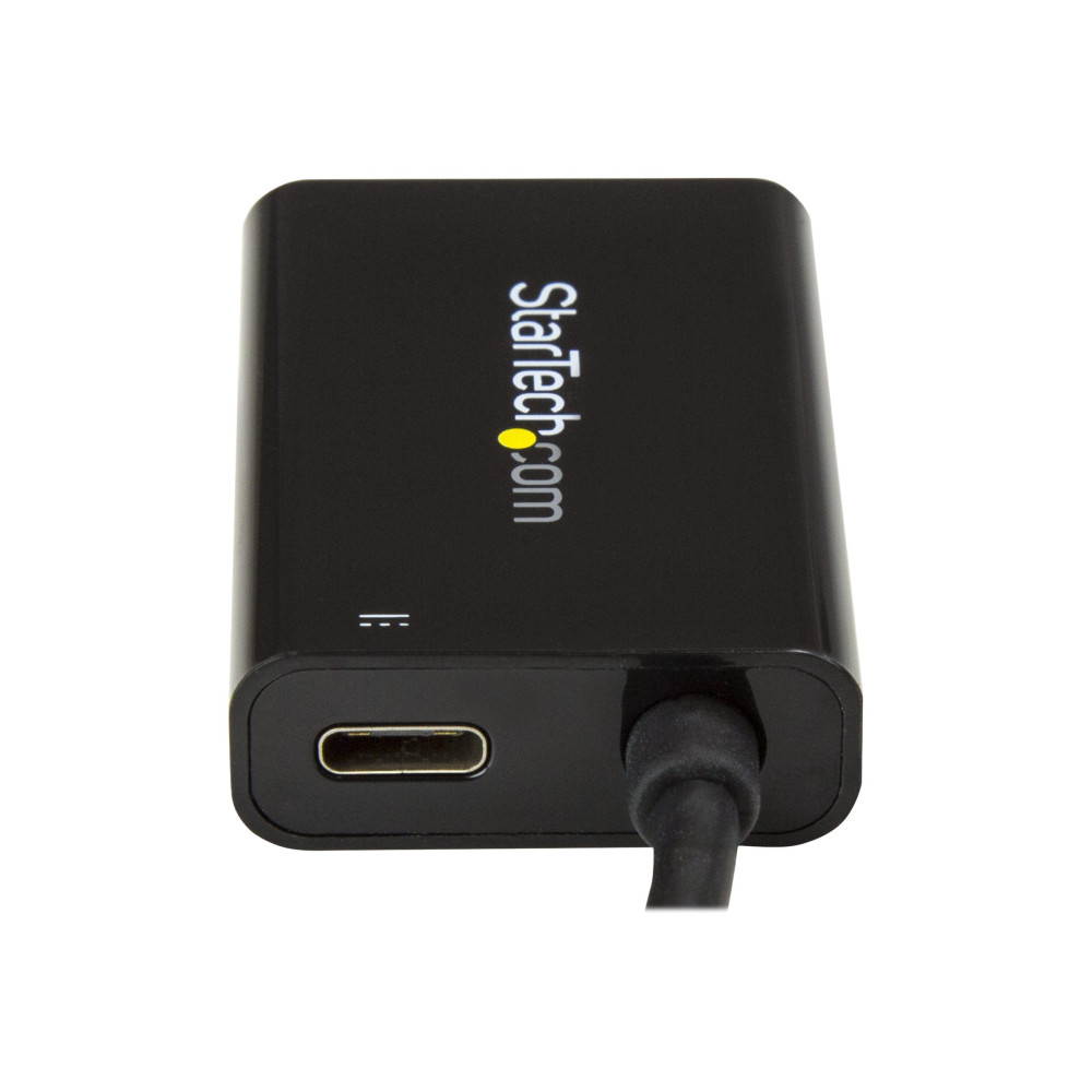 Produktbild för Startech USB C till HDMI 2.0-adapter med strömförsörjning ‒ videokonverterare USB Type-C till HDMI-skärm för 4K vid 60 Hz ‒ port som ger strömförsörjning på 60 W för direktladdning ‒ Thunderbolt 3-kompatibel ‒ svart - videokort - HDMI / USB