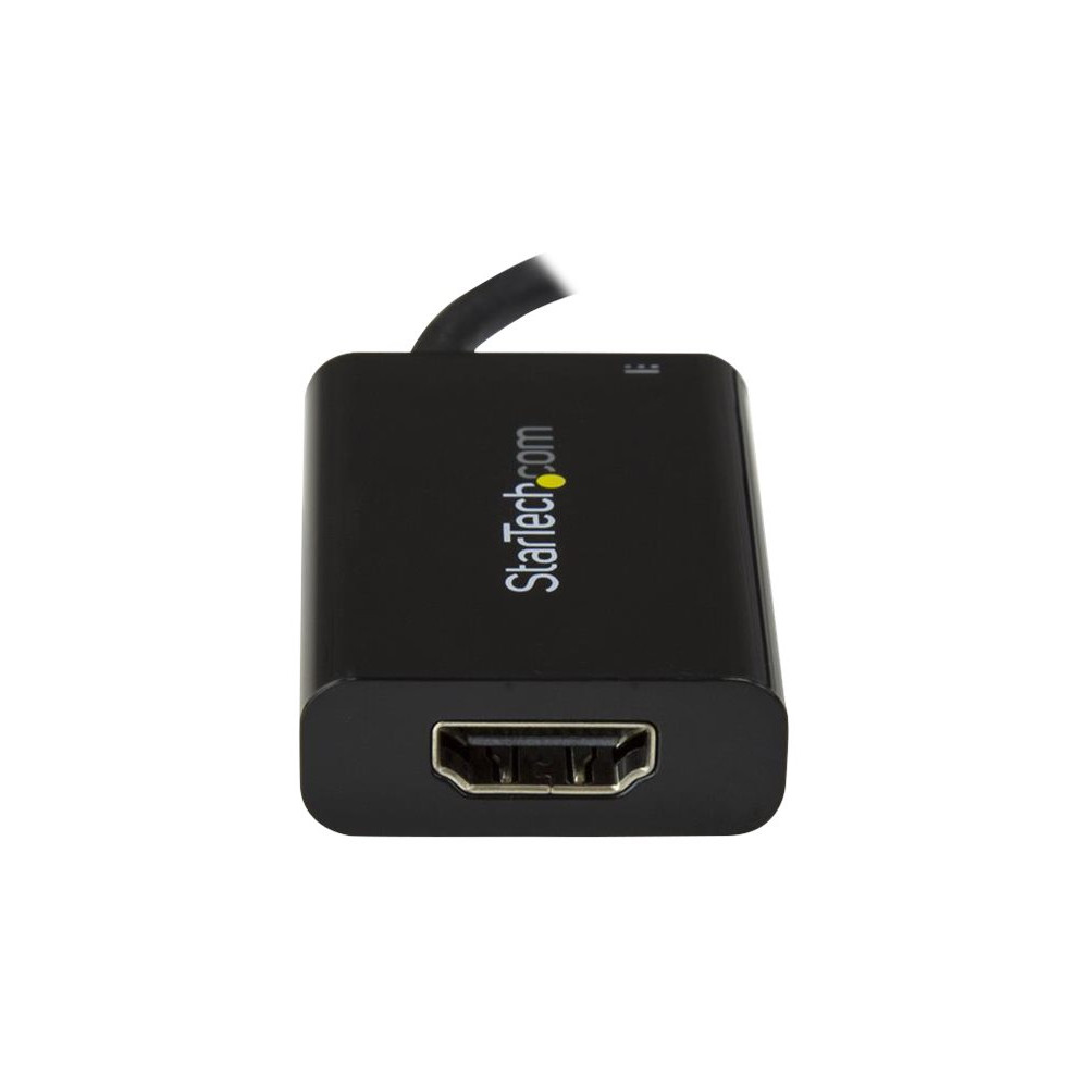 Produktbild för Startech USB C till HDMI 2.0-adapter med strömförsörjning ‒ videokonverterare USB Type-C till HDMI-skärm för 4K vid 60 Hz ‒ port som ger strömförsörjning på 60 W för direktladdning ‒ Thunderbolt 3-kompatibel ‒ svart - videokort - HDMI / USB