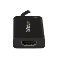 Produktbild för Startech USB C till HDMI 2.0-adapter med strömförsörjning ‒ videokonverterare USB Type-C till HDMI-skärm för 4K vid 60 Hz ‒ port som ger strömförsörjning på 60 W för direktladdning ‒ Thunderbolt 3-kompatibel ‒ svart - videokort - HDMI / USB