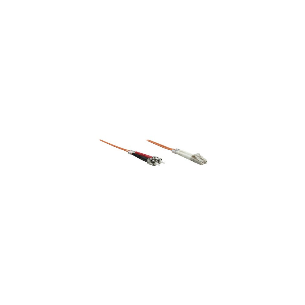 Produktbild för Intellinet Fiber Optic Patch Cable, OM1, LC/ST, 3m, Orange, Duplex, Multimode, 62.5/125 µm, LSZH, Fibre, Lifetime Warranty, Polybag - nätverkskabel - 3 m