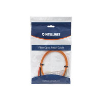 Produktbild för Intellinet Fiber Optic Patch Cable, OM1, LC/ST, 3m, Orange, Duplex, Multimode, 62.5/125 µm, LSZH, Fibre, Lifetime Warranty, Polybag - nätverkskabel - 3 m