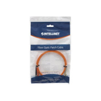 Produktbild för Intellinet Fiber Optic Patch Cable, OM2, LC/ST, 2m, Orange, Duplex, Multimode, 50/125 µm, LSZH, Fibre, Lifetime Warranty, Polybag - patch-kabel - 2 m
