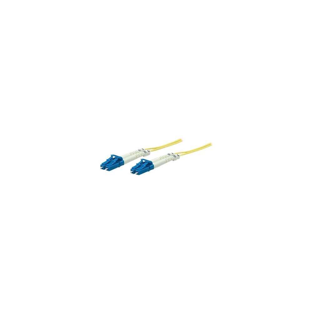 Produktbild för Intellinet Fiber Optic Patch Cable, OS2, LC/LC, 1m, Yellow, Duplex, Single-Mode, 9/125 µm, LSZH, Fibre, Lifetime Warranty, Polybag - patch-kabel - 1 m - gul