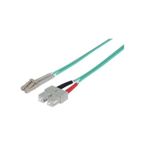 intellinet Intellinet Fiber Optic Patch Cable, OM3, LC/SC, 2m, Aqua, Duplex, Multimode, 50/125 µm, LSZH, Fibre, Lifetime Warranty, Polybag - patch-kabel - 2 m - havsblå