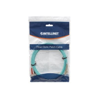 Produktbild för Intellinet Fiber Optic Patch Cable, OM3, LC/SC, 2m, Aqua, Duplex, Multimode, 50/125 µm, LSZH, Fibre, Lifetime Warranty, Polybag - patch-kabel - 2 m - havsblå