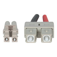 Produktbild för Intellinet Fiber Optic Patch Cable, OM3, LC/SC, 2m, Aqua, Duplex, Multimode, 50/125 µm, LSZH, Fibre, Lifetime Warranty, Polybag - patch-kabel - 2 m - havsblå