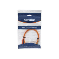 Produktbild för Intellinet Fiber Optic Patch Cable, OM1, LC/ST, 2m, Orange, Duplex, Multimode, 62.5/125 µm, LSZH, Fibre, Lifetime Warranty, Polybag - patch-kabel - 2 m - orange