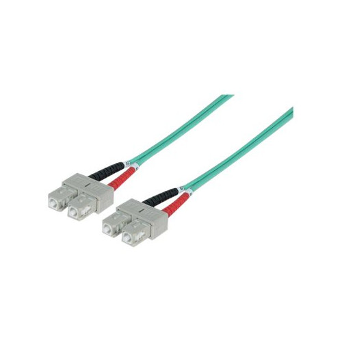 intellinet Intellinet Fiber Optic Patch Cable, OM3, SC/SC, 1m, Aqua, Duplex, Multimode, 50/125 µm, LSZH, Fibre, Lifetime Warranty, Polybag - patch-kabel - 1 m - havsblå
