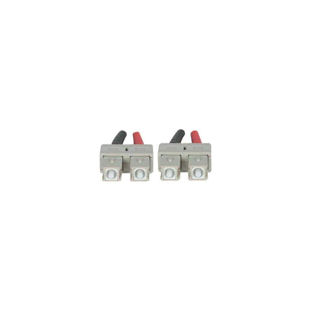 Produktbild för Intellinet Fiber Optic Patch Cable, OM3, SC/SC, 1m, Aqua, Duplex, Multimode, 50/125 µm, LSZH, Fibre, Lifetime Warranty, Polybag - patch-kabel - 1 m - havsblå