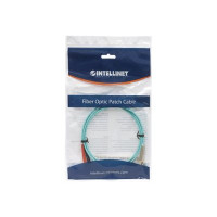 Produktbild för Intellinet Fiber Optic Patch Cable, OM3, ST/LC, 5m, Aqua, Duplex, Multimode, 50/125 µm, LSZH, Fibre, Lifetime Warranty, Polybag - patch-kabel - 5 m - havsblå