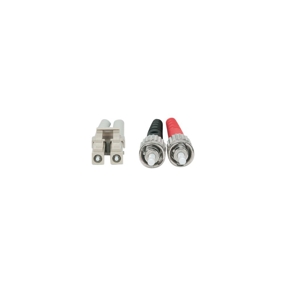 Produktbild för Intellinet Fiber Optic Patch Cable, OM3, ST/LC, 5m, Aqua, Duplex, Multimode, 50/125 µm, LSZH, Fibre, Lifetime Warranty, Polybag - patch-kabel - 5 m - havsblå