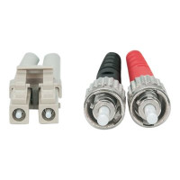 Produktbild för Intellinet Fiber Optic Patch Cable, OM3, ST/LC, 5m, Aqua, Duplex, Multimode, 50/125 µm, LSZH, Fibre, Lifetime Warranty, Polybag - patch-kabel - 5 m - havsblå