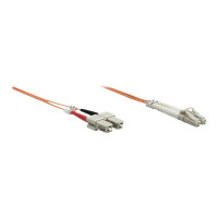 Produktbild för Intellinet Fiber Optic Patch Cable, OM2, LC/SC, 1m, Orange, Duplex, Multimode, 50/125 µm, LSZH, Fibre, Lifetime Warranty, Polybag - patch-kabel - 1 m