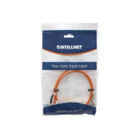 Produktbild för Intellinet Fiber Optic Patch Cable, OM2, LC/SC, 1m, Orange, Duplex, Multimode, 50/125 µm, LSZH, Fibre, Lifetime Warranty, Polybag - patch-kabel - 1 m