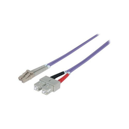 intellinet Intellinet Fiber Optic Patch Cable, OM4, LC/SC, 2m, Violet, Duplex, Multimode, 50/125 µm, LSZH, Fibre, Lifetime Warranty, Polybag - patch-kabel - 2 m - violett