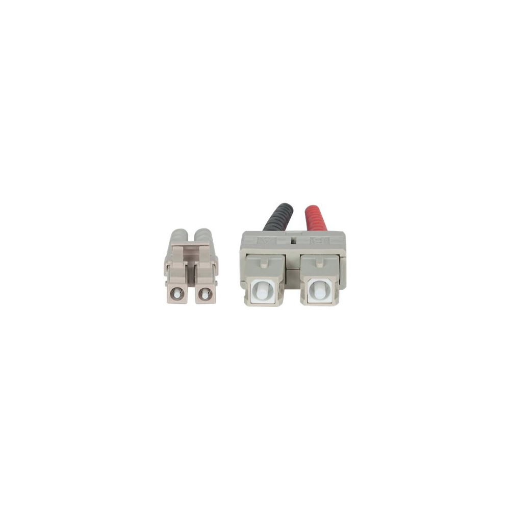 Produktbild för Intellinet Fiber Optic Patch Cable, OM4, LC/SC, 2m, Violet, Duplex, Multimode, 50/125 µm, LSZH, Fibre, Lifetime Warranty, Polybag - patch-kabel - 2 m - violett