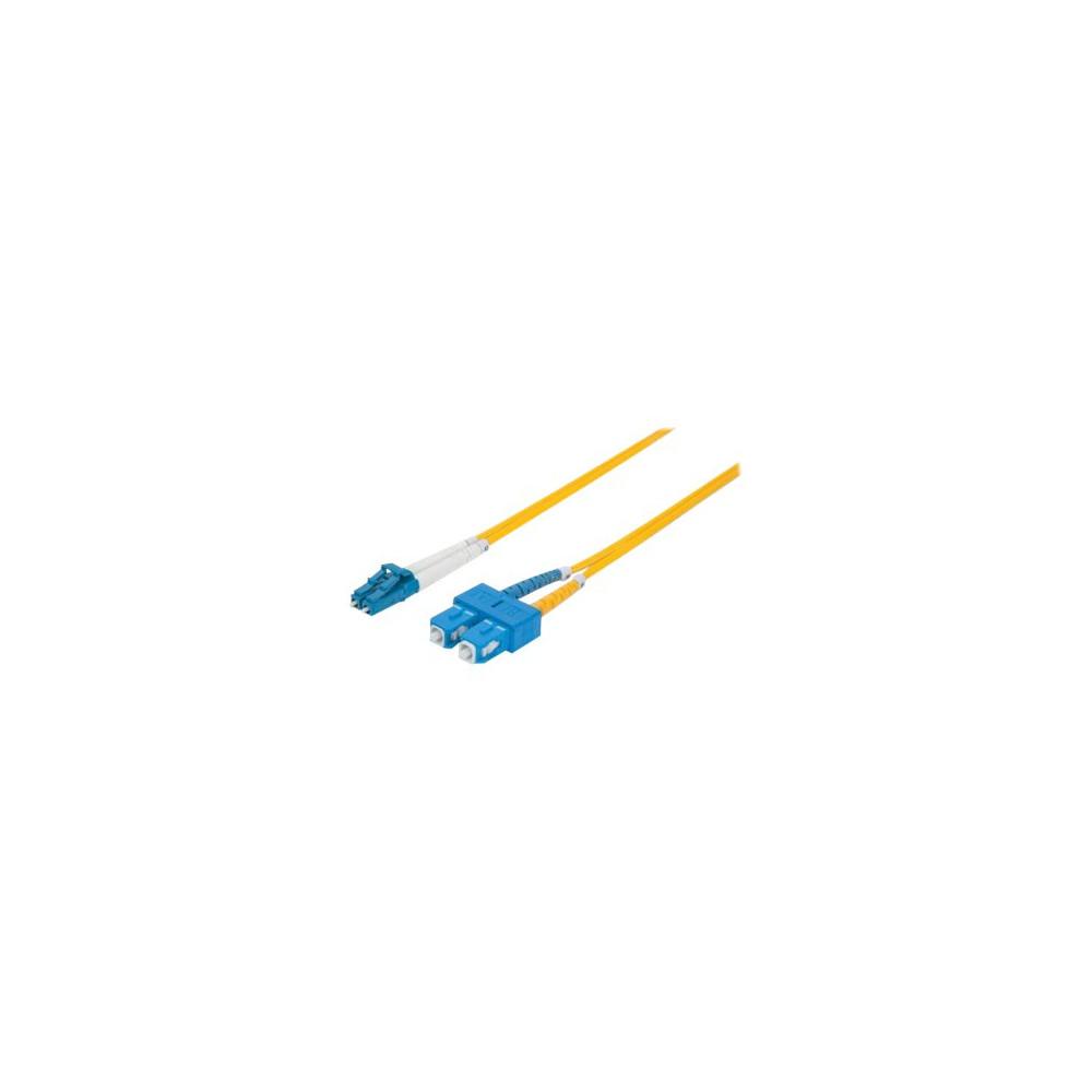 Produktbild för Intellinet Fiber Optic Patch Cable, OS2, LC/SC, 1m, Yellow, Duplex, Single-Mode, 9/125 µm, LSZH, Fibre, Lifetime Warranty, Polybag - patch-kabel - 1 m - gul