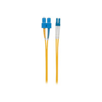 Produktbild för Intellinet Fiber Optic Patch Cable, OS2, LC/SC, 1m, Yellow, Duplex, Single-Mode, 9/125 µm, LSZH, Fibre, Lifetime Warranty, Polybag - patch-kabel - 1 m - gul