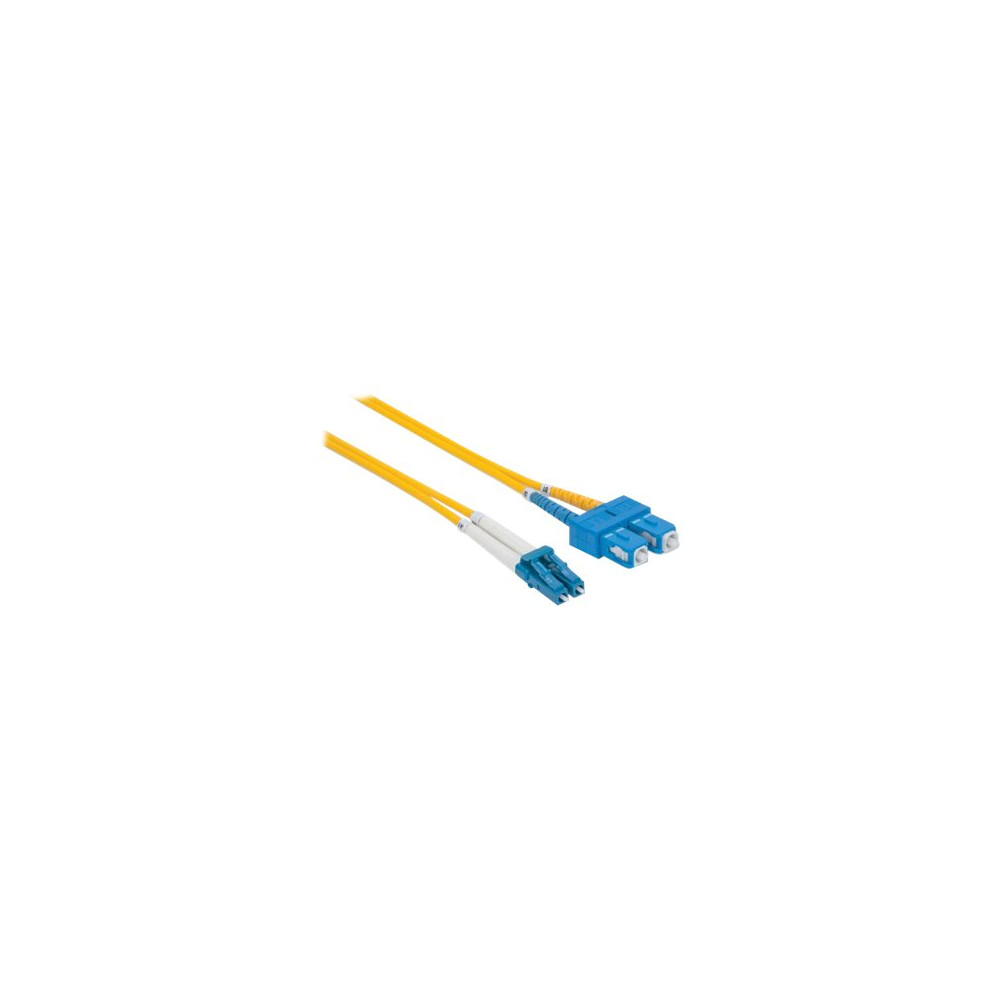 Produktbild för Intellinet Fiber Optic Patch Cable, OS2, LC/SC, 1m, Yellow, Duplex, Single-Mode, 9/125 µm, LSZH, Fibre, Lifetime Warranty, Polybag - patch-kabel - 1 m - gul
