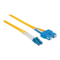 Produktbild för Intellinet Fiber Optic Patch Cable, OS2, LC/SC, 1m, Yellow, Duplex, Single-Mode, 9/125 µm, LSZH, Fibre, Lifetime Warranty, Polybag - patch-kabel - 1 m - gul