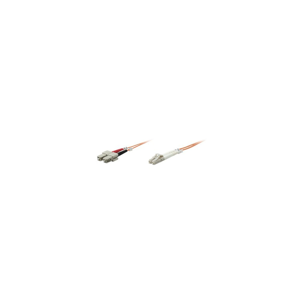 Produktbild för Intellinet Fiber Optic Patch Cable, OM1, LC/SC, 1m, Orange, Duplex, Multimode, 62.5/125 µm, LSZH, Fibre, Lifetime Warranty, Polybag - patch-kabel - 1 m - orange
