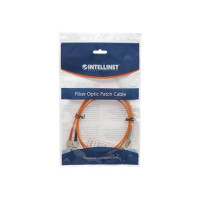 Produktbild för Intellinet Fiber Optic Patch Cable, OM1, LC/SC, 1m, Orange, Duplex, Multimode, 62.5/125 µm, LSZH, Fibre, Lifetime Warranty, Polybag - patch-kabel - 1 m - orange