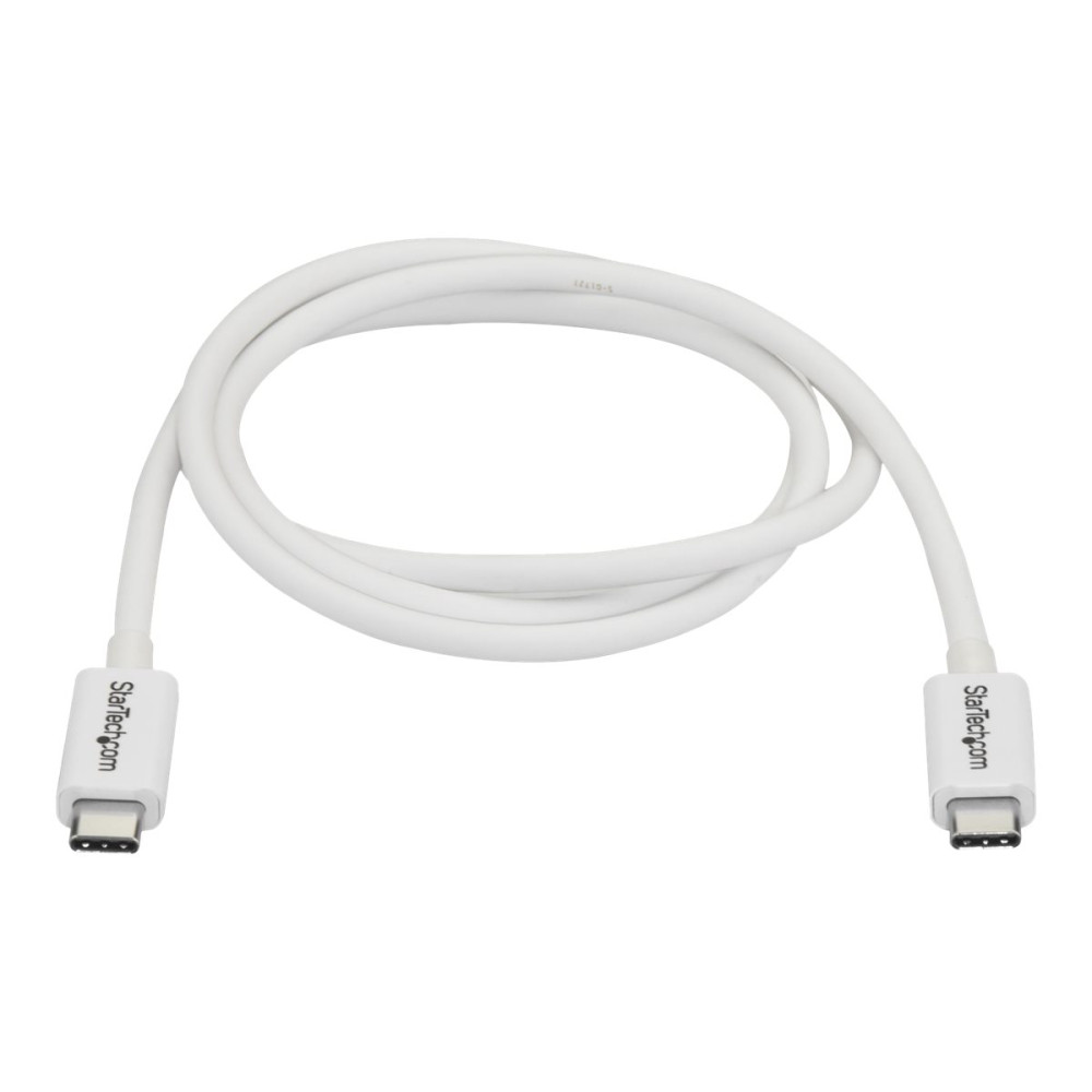 Produktbild för StarTech.com 3.3ft (1m) Thunderbolt 3 Cable, 20Gbps, 100W PD, 4K Video, Thunderbolt-Certified, Compatible w/ TB4/USB 3.2/DisplayPort - Thunderbolt-kabel - USB-C till USB-C - 1 m