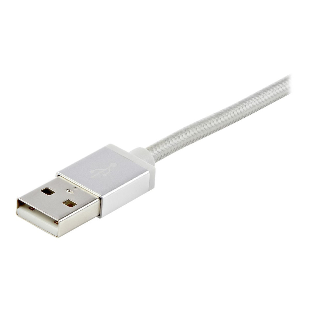 Produktbild för StarTech.com 1 m USB-multiladdningskabel - USB till Micro-USB eller USB-C eller Lightning för iPhone/ iPad/iPod/Android - Apple MFi-certifierad - 3 i 1 USB-laddare - Vävd - USB-kabel - 1 m