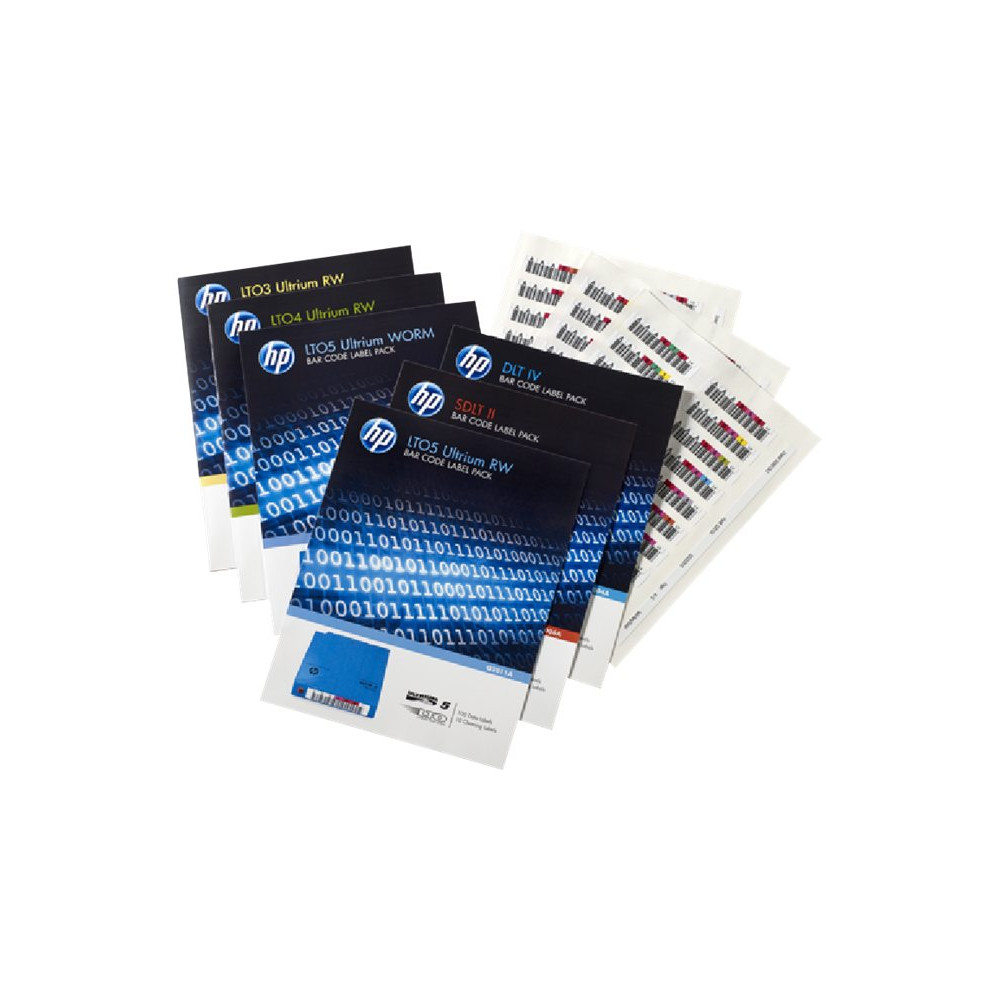 Produktbild för HPE Ultrium 6 RW Bar Code Label Pack - streckkodsetiketter