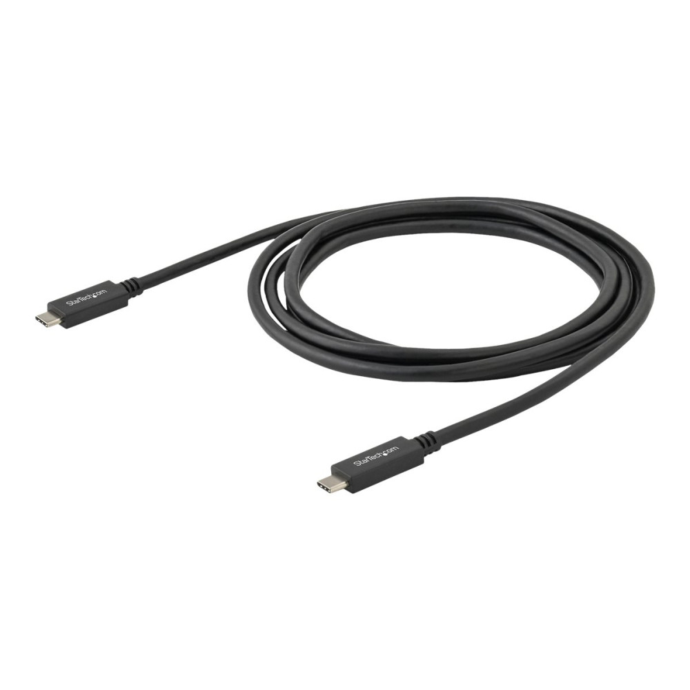 Produktbild för StarTech USB-C-kabel med Power Delivery (3 A) - M/M - 2 m - USB 3.0 - USB-IF-certifierad - USB typ C-kabel - USB-C till USB-C - 2 m